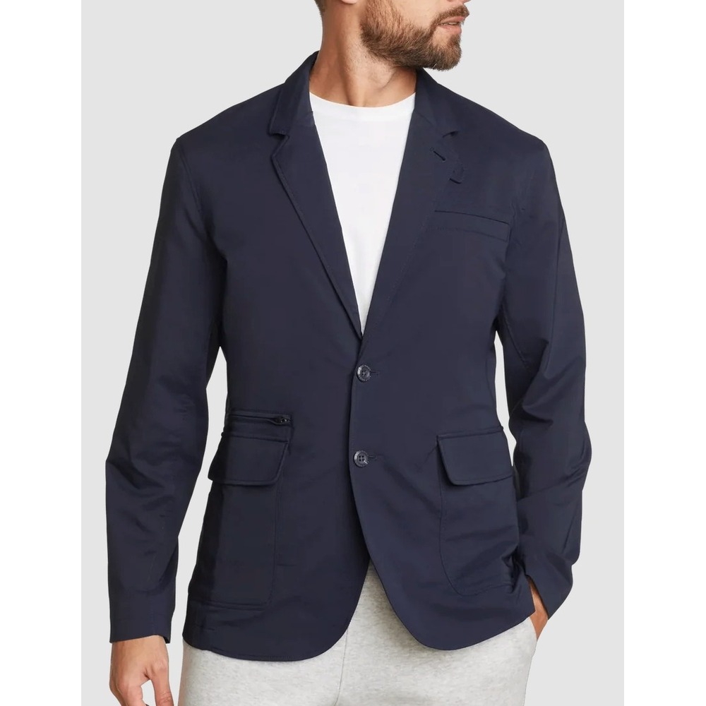 Men's Eddie Bauer Size 46 Ultimate Voyager Travel Blazer Navy Blue